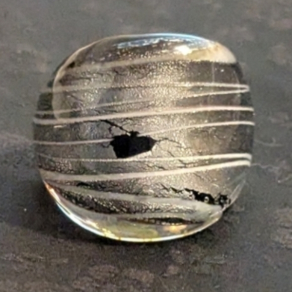Murano Jewelry - Murano Glass Ring Silver Foil Glass Ring Size 7.5